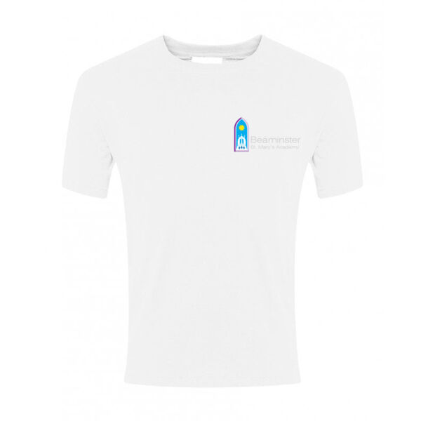 Beaminster St Mary's White PE Shirt Thumbnail